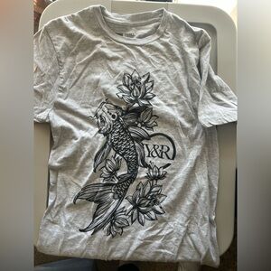 Gray Koi Fish Graphic T-Shirt